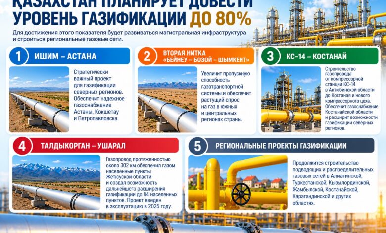 Газификация Казахстана: как довести уровень до 80% через ключевые проекты
